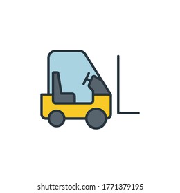 Use forklift loader vector icon symbol tools isolated on white background
