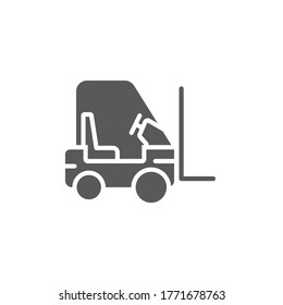 Usar herramientas de símbolo de símbolo vectorial del cargador de carretillas aisladas en fondo blanco