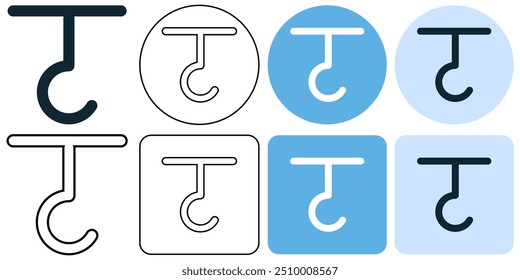 use hand hooks for packaging delivering or cargo icon symbol ui and ux design, glyphs and stroke line icon