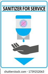 Use hand sanitiser clean hands wash, Hand sanitizer sign and symbol hygiene here during Covid-19 outbreak or Coronavirus, Employees wash hands sign vector illustration