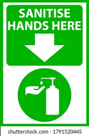 Use hand sanitiser sign. Hand Sanitizer Dispenser, infection control concept. Sanitizer to prevent colds, virus, Coronavirus, flu. Spray bottle and Hand poster vector image.