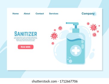 Use hand sanitize concept. Hand Sanitize Dispenser, infection