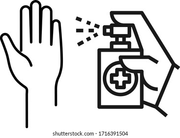 Use hand sanitizer icon vector 