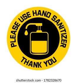 Usar vector info-gráfico de sanitizador manual. Consejos de prevención de Covid-19 en tablero amarillo. Lávese la ilustración de las manos. Se muestra jabón líquido. Vector de signo de icono de desinfección. Ilustración higiénica antiséptica.  
