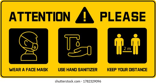 Use hand sanitizer info-graphic vector. Instruction against the spread of corona-virus. Covid-19 prevention tips on yellow board. Wash hands illustration. Antiseptic gel are shown. 