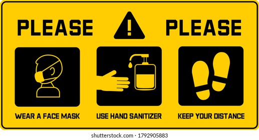 Use hand sanitizer info-graphic vector. Instruction against the spread of corona-virus. Covid-19 prevention tips on yellow board sticker. Wash hands illustration. Antiseptic gel are shown. 