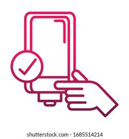use hand sanitizer prevent spread of covid19 vector illustration gradient icon