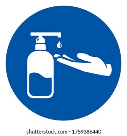 Use Hand Sanitizer Symbol Sign ,Vector Illustration, Isolated On White Background Label. EPS10