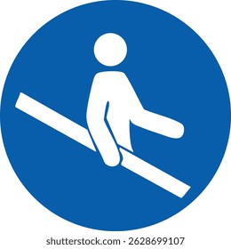 Use Handrail Safety Sign Symbol Vector EPS