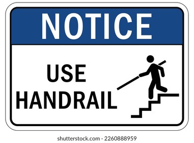 Use handrail sign and labels