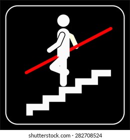 Use Handrail sign, vector
