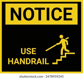 Use handrail sign vector illustration