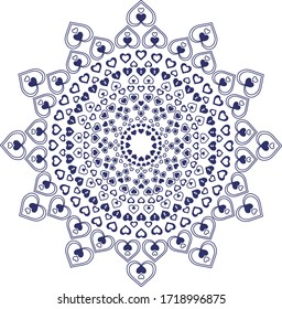 use heart icon to make mandalas.
 decorative elements, vector illustration