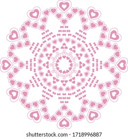 use heart icon to make mandalas.
 decorative elements, vector illustration