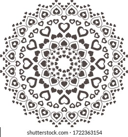 use heart icons to make mandalas.