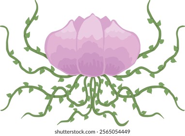 Use illustrations to express images of flowers and vines, like the material of man-eating plants in the game
