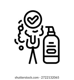 Verwenden Sie eine intime Wash für sensible Bereiche Linie Symbol Vektor. Verwenden Sie eine intime Waschmaschine für empfindliche Bereiche Zeichen. isoliertes Kontursymbol, schwarze Illustration