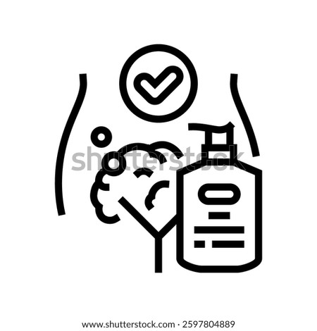 use an intimate wash for sensitive areas line icon vector. use an intimate wash for sensitive areas sign. isolated contour symbol black illustration