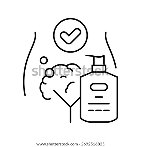 use an intimate wash for sensitive areas line icon vector. use an intimate wash for sensitive areas sign. isolated contour symbol black illustration