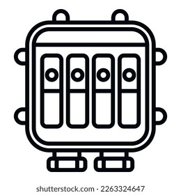 Use knife on junction box icon outline vector. Electric power. Safety wall
