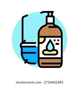 use light body lotion after showering color icon vector. use light body lotion after showering sign. isolated symbol illustration