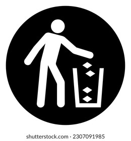 Use Litter Bin Symbol Sign ,Vector Illustration, Isolate On White Background Label. EPS10