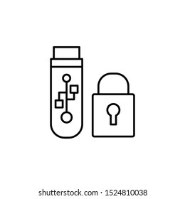 Use lock pen drive icon. Element of confidential line icon