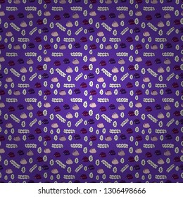 Use for logos, print products. Seamless pattern finance pattern. Seamless with dollars and bitcoin on violet and white background. Vector illustration.