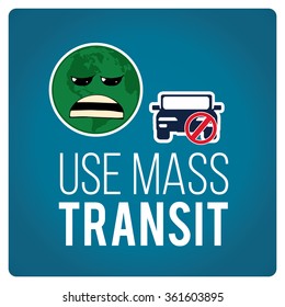 use mas transit illustration over blue color