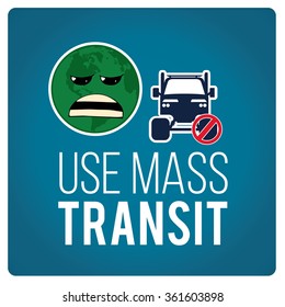 use mas transit illustration over blue color