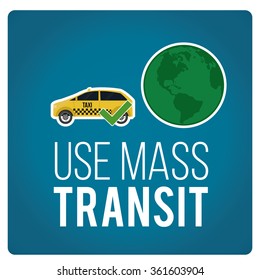 use mas transit illustration over blue color
