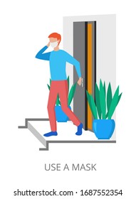 Use Mask concept, modern flat design vector illustration, for graphic and web design