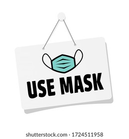 Use mask door sign hanging