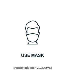 Use Mask icon. Line simple Quarantine icon for templates, web design and infographics