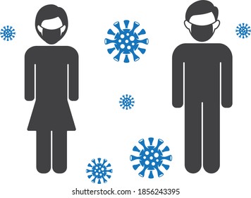 use a mask icon vector isolate