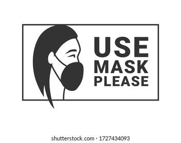 Use mask vector warning poster