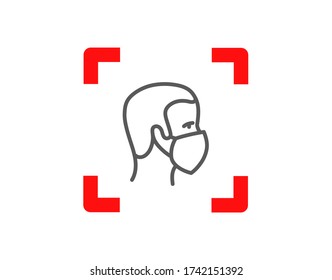 Usa máscaras. Signo de vector aislado en blanco