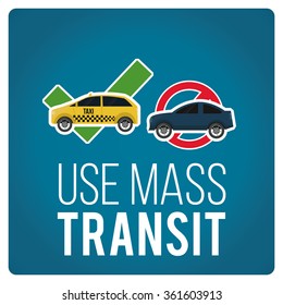 use mass transit illustration over blue color