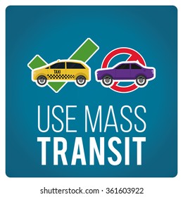 use mass transit illustration over blue color