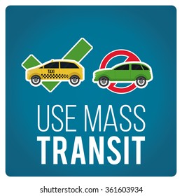 use mass transit illustration over blue color