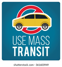 use mass transit illustration over blue color