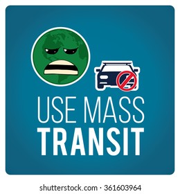 use mass transit illustration over blue color