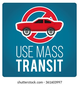 use mass transit illustration over blue color