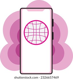 El uso de teléfonos móviles para comunicarse con el mundo de Internet, la tecnología empresarial y el tema de la ciencia, ilustrado de forma plana con un vector.