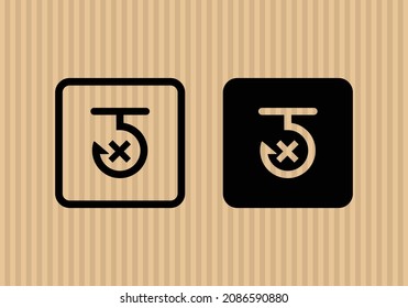 No usar ganchos simple ilustración de un vector de icono plano con fondo de textura de cartón