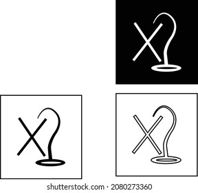 Use no Hooks vector packaging symbol on vector cardboard background.