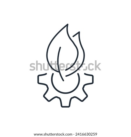 Use only natural materials. Products of nature quality. Vector linear icon isolated on white background.