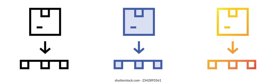 use pallet icon. Linear, Blue Fill and Gradient Style Design Isolated On White Background