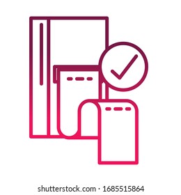 utilizar el dispensador de papel evitar la propagación del icono de gradiente de ilustración portadora covid19