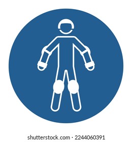 use personal protective equipment for sport. Mandatory sign.